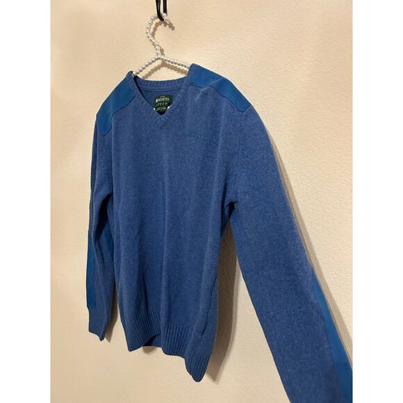 Beretta Wool Sweater Mens Size Small Blue Knit Pullover Jumper Made in Italy - Picture 7 of 12